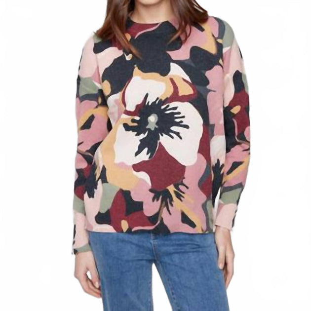 Charlie B Printed Crew Neck Sweater Multi Small 2