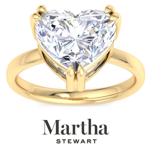 Martha Stewart Heart Shape Lab Grown Diamond Solitaire Ring Gold US 6.5 6