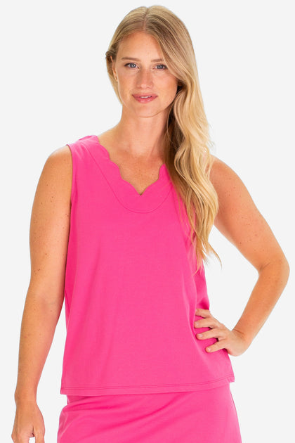 Duffield Lane Serena Pique Tank Pink Small 3