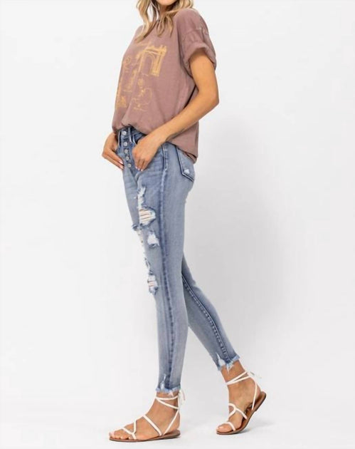 Judy Blue Destroyed Skinny Jeans Blue 24 2
