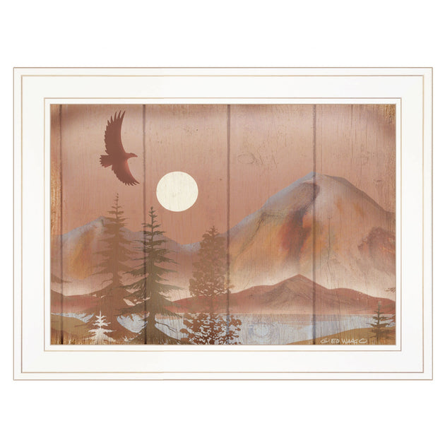 Hivvago Full Moon I 1 White Framed Print Wall Art 3