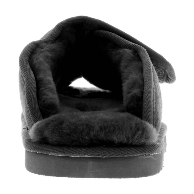Lamo Women's Open Toe Wrap Slipper Black Large 4