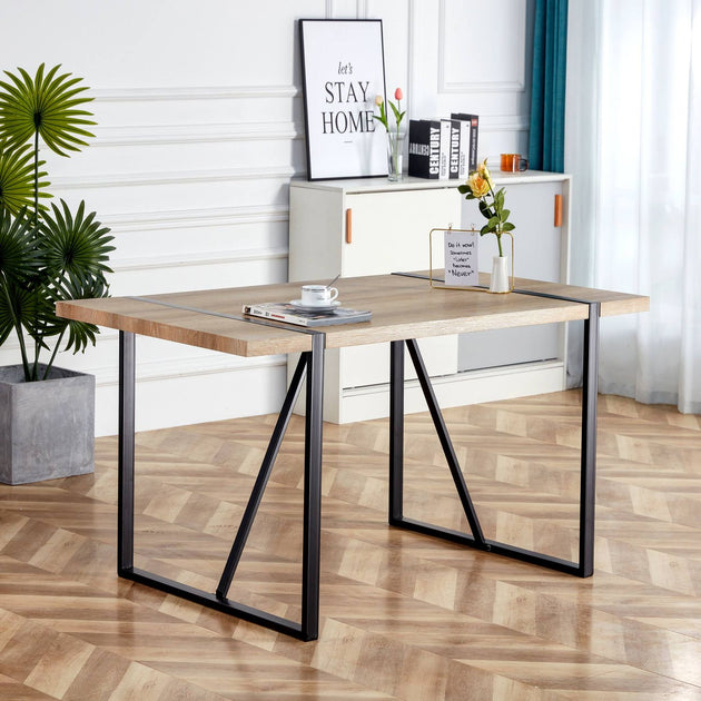 Streamdale Rustic Industrial Dining Table Brown 3