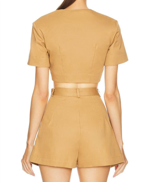 Matthew Bruch Apron Crop Top Marron XS 4