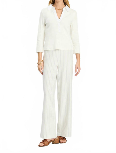 Tyler Boe Poppy Ribbed Collar Top White Large 2