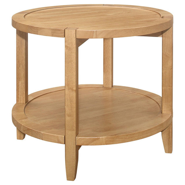 Hivvago Camilia End Table Natural Brown 3