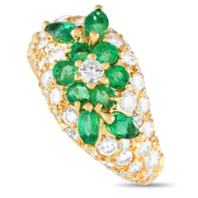 Graff GR13-060524 Diamond Emerald Ring Yellow Gold US 6.75 2