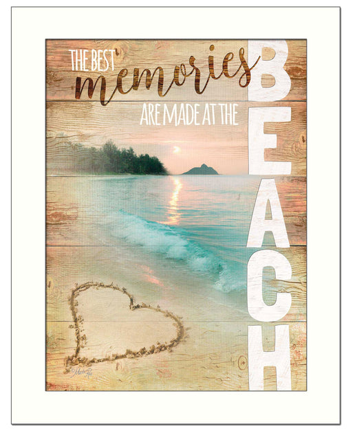 Hivvago Beach Memories 3 Framed Print Wall Art White 3