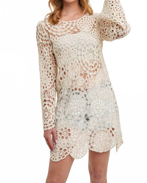 BluIvy Robe de Plage en Crochet Blanche Large 3