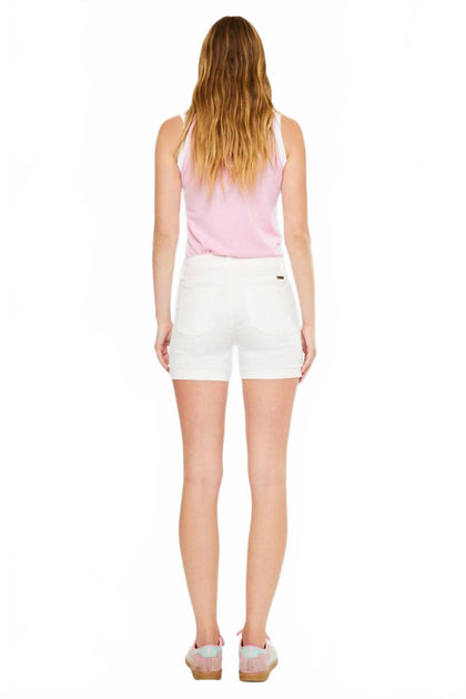 KanCan Women's Mid Rise Short White 24 3