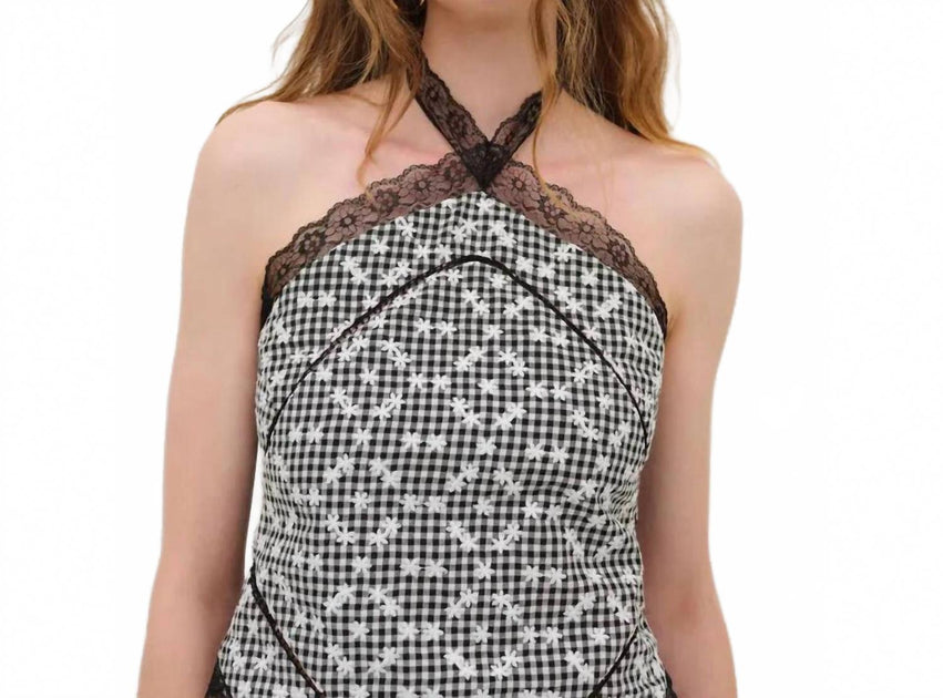 for Love & Lemons Mimi Halter Top Black Medium 3