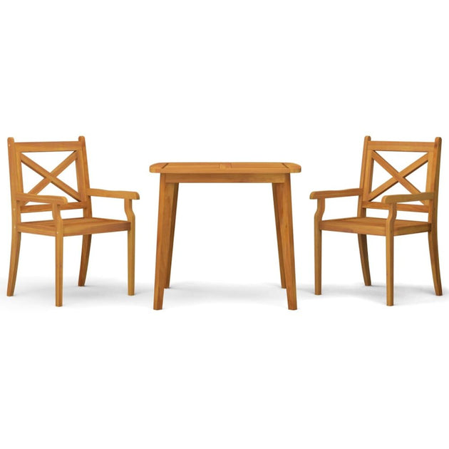 VidaXL 3 Piece Patio Dining Set Brown 4
