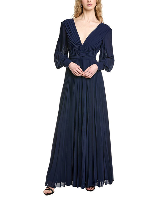 badgley mischka pleated a line midi dress V-neck Gown WHITE MIDI DRESS Sexy Satin Ribbon Party Color:Voyage Bouquet Border Floral This evening gown is