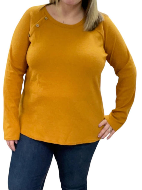 White Birch Long Sleeve Top Yellow 3X 2