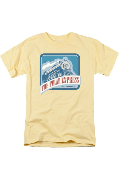 Gildan Polar Express All Aboard T-Shirt Yellow Medium 2