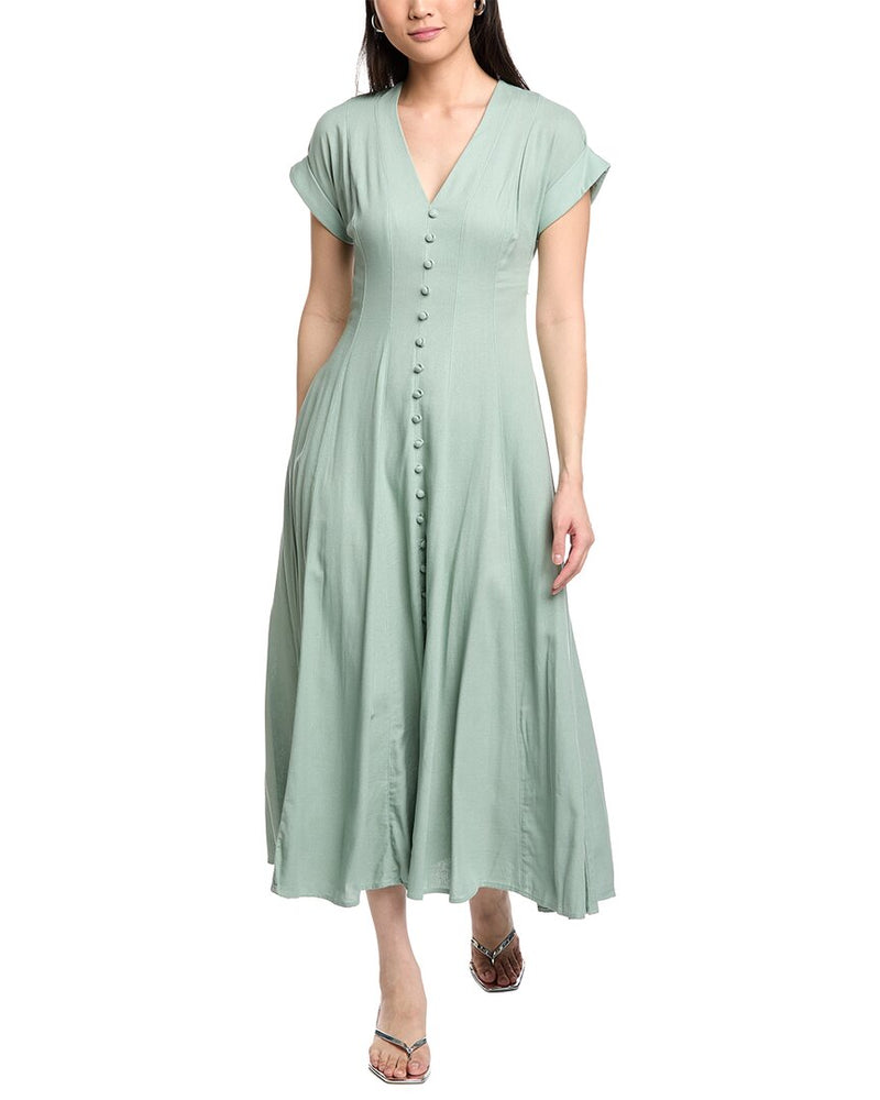 taylor linen dress Linen-blend Maxi TUES 11/18 COZY & SPARKLES neckline with peplum waist Sam Edelman Sylvia Knee Color:Copper*