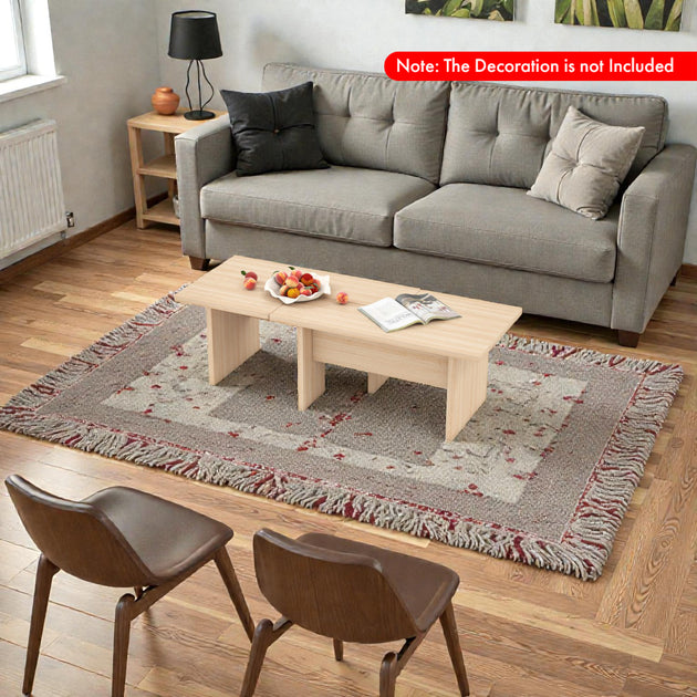 Hivvago Modular Coffee Table Set Oak 4
