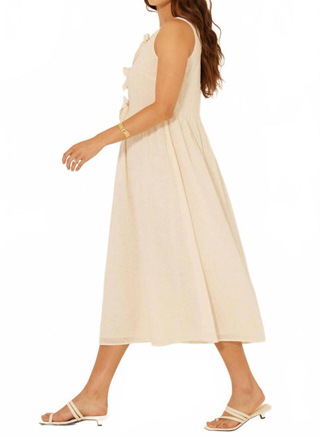 BILA77 Gibson Bow Midi Dress Beige XSmall 4