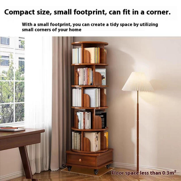 Streamdale Rotating Bookshelf Walnut Brown 3