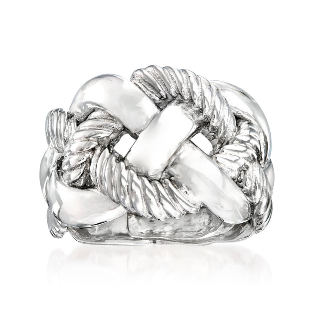 Ross-Simons Italian Sterling Silver Wide Braided Ring Silver US 5 2