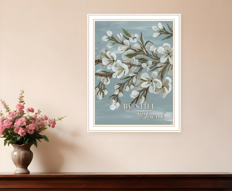 Hivvago Spring Be Still Print White 18x14 inch 2