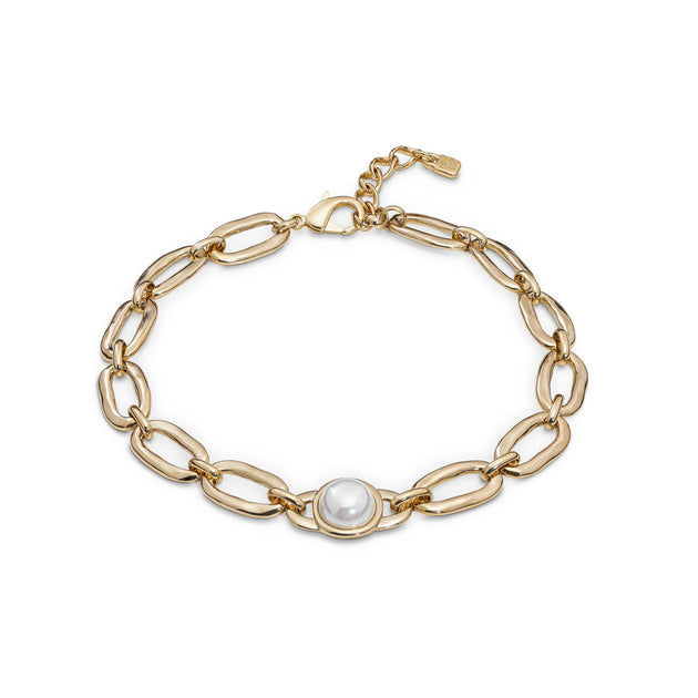 UNOde50 Pearl Link Necklace Gold 2