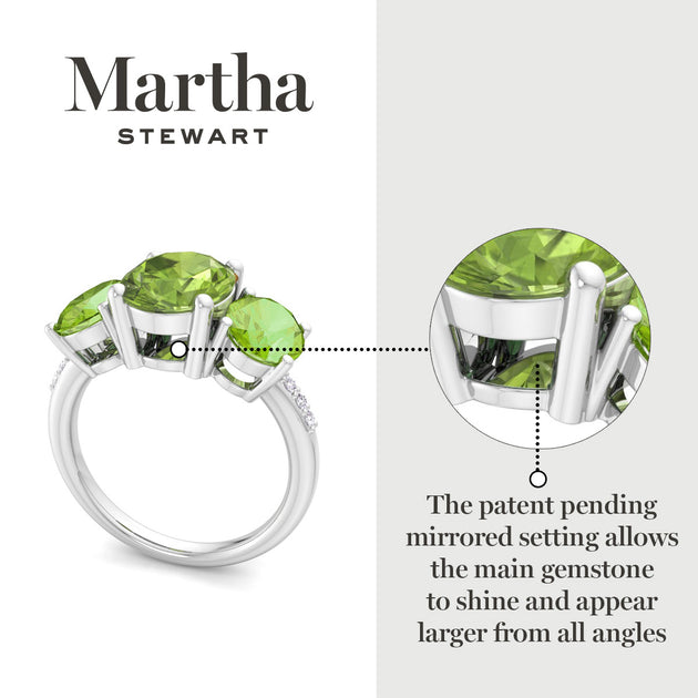 Martha Stewart Three Stone Ring Green US 7 5