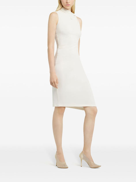 COURRÈGES Asymmetrical Midi Dress Ecru EU 44 4