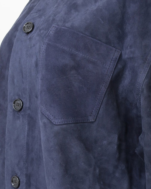 Ami Blue Goat Leather Jacket Blue Small 4