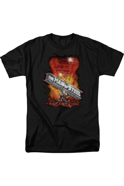 Gildan Superman Steel Girder T-Shirt Black Medium 2
