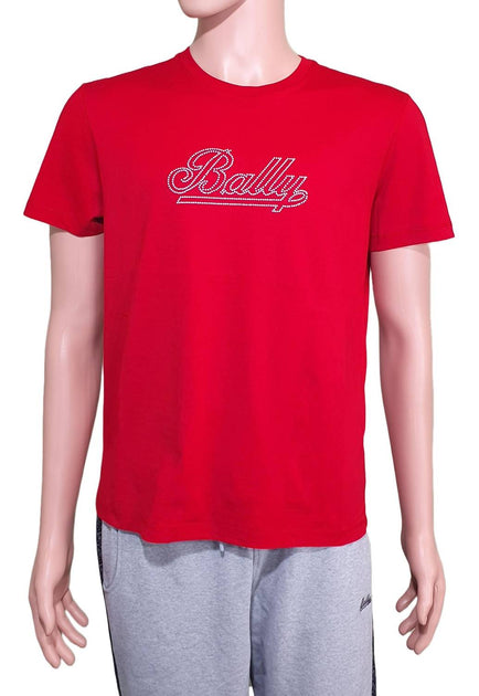 Bally Damen Studs Graphic Logo T-Shirt Rot Medium 2
