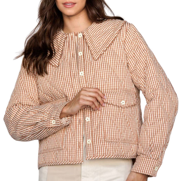 STORIA Gingham Quilted Jacket Multi Small 2