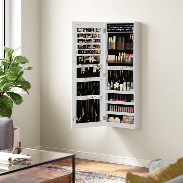 Songmics Hivvago Wall-Mounted Jewelry Armoire White 5