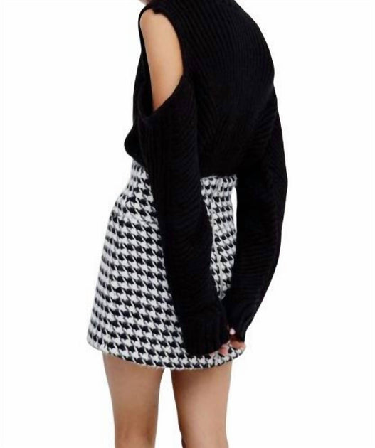 For Love & Lemons Keke Turtleneck Top Black Small 3