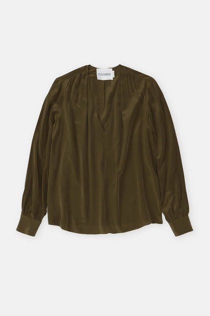Closed V-Neck Blouse Green Medium 3