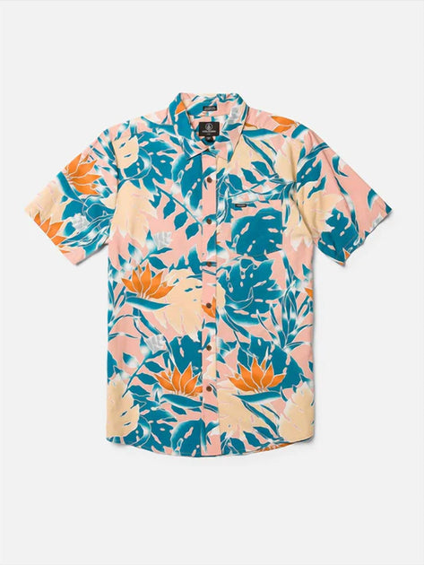 Volcom Leaf Pit Floral Shirt Blue XL 2