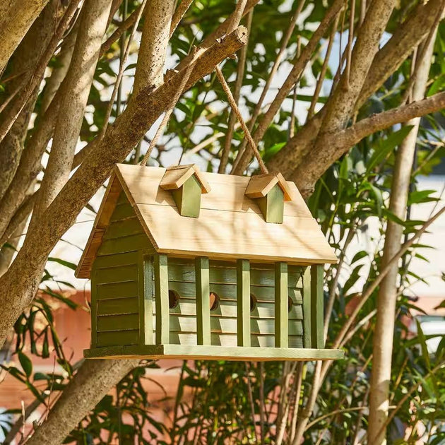 Hivvago Grünes Holz Garten Vogelhaus 3