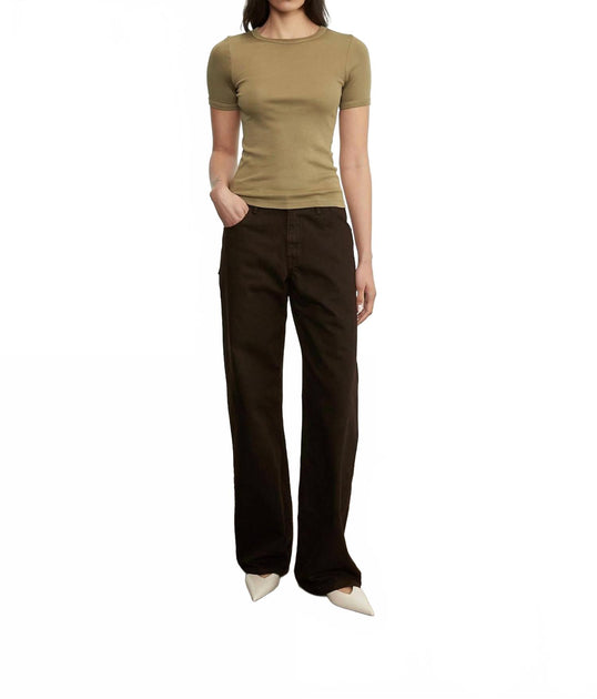 Enza Costa New Classic Tee Green Medium 2