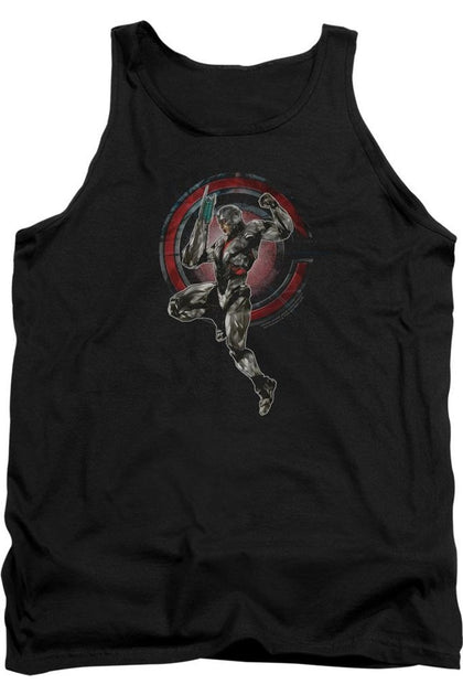 Justice League Cyborg Tank Top Black Small 2