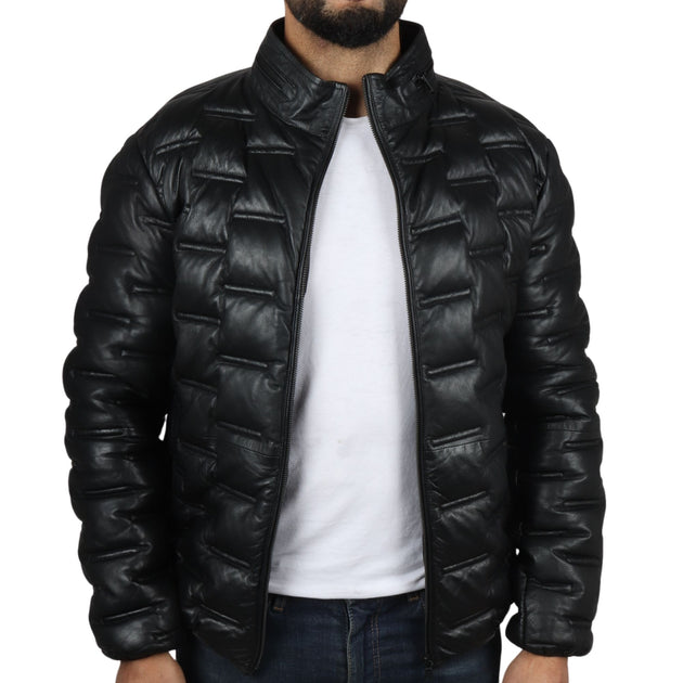 TruClothing Veste en Cuir Matelassée Noir 4XLarge 4