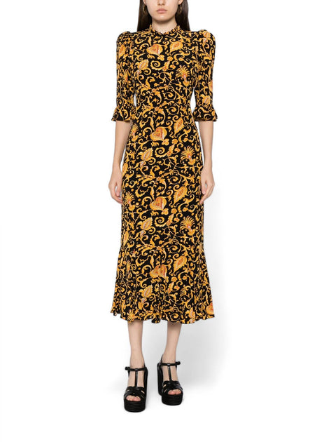 Rhode Felix Midi Dress Black US 2 2