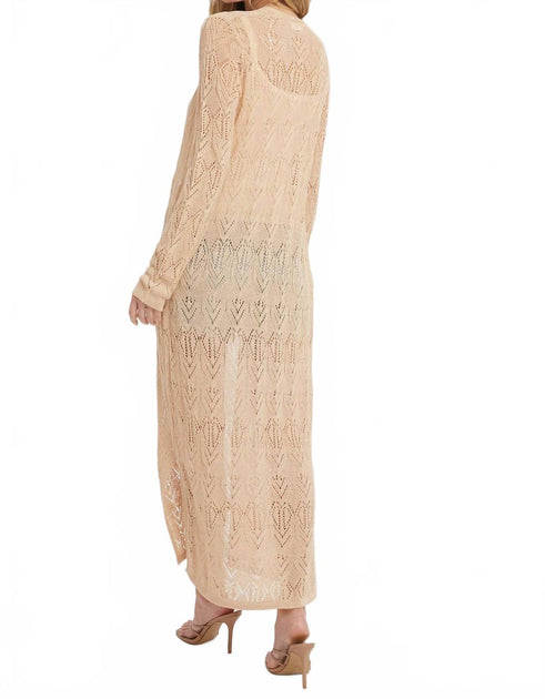 BluIvy Pointelle Knit Maxi Duster Weiß Small 4