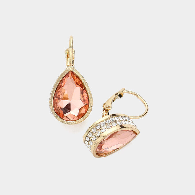 FASHNZFAB Teardrop Stone Earrings Multi 6