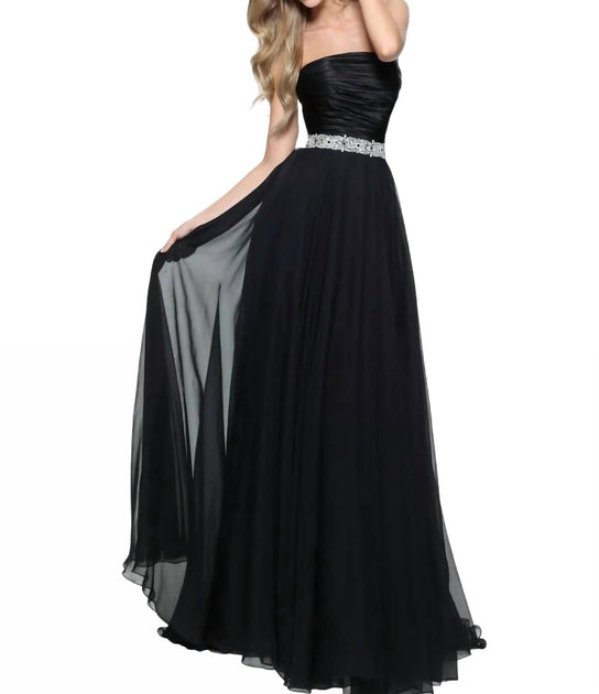Sherri Hill Robe de Bal Ruched Bodice Noir US 0 2