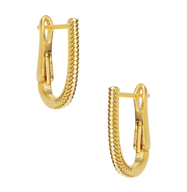 GigiGirl U Small Hoop Earrings Gold One Size 3