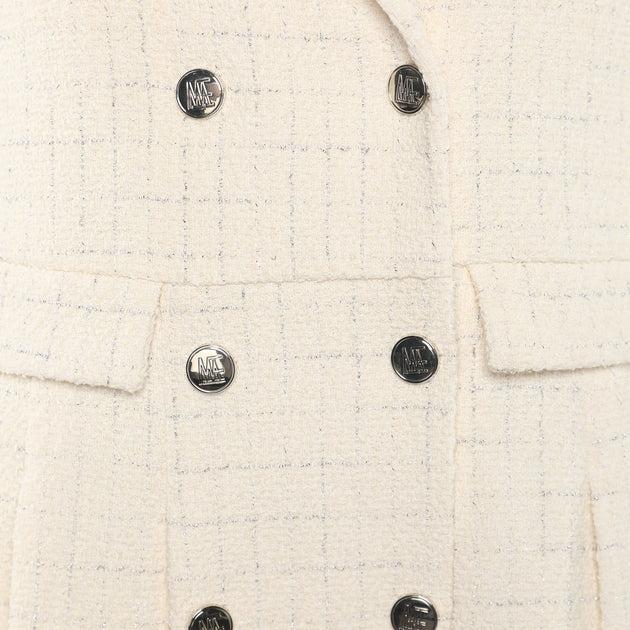 Maje Tweed Dress Cream/Silver Medium 4