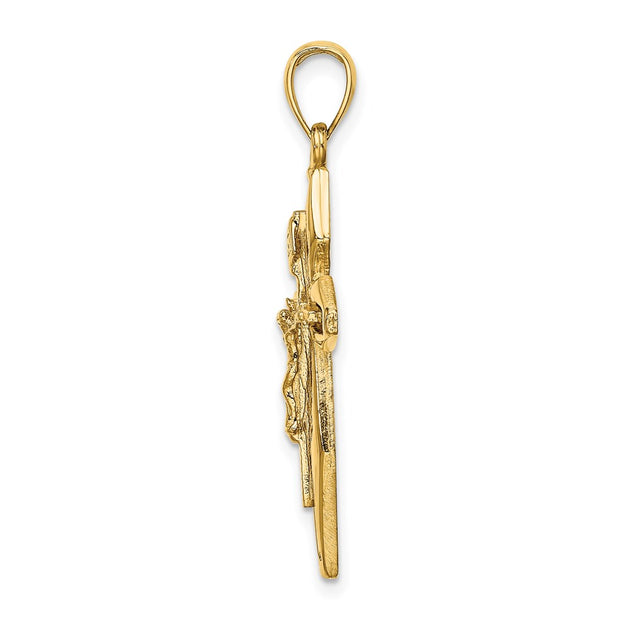 Diamond2Deal Crucifix Charm Yellow Gold 3