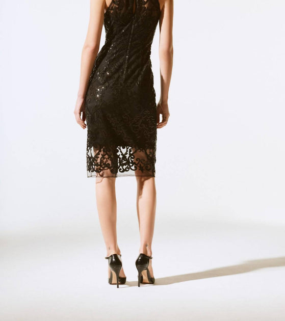 Joseph Ribkoff Pailletten-Spitzen Trägerkleid 3