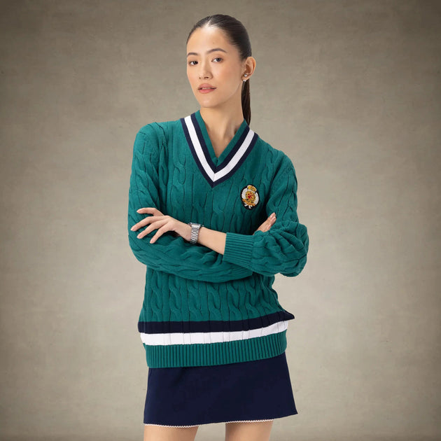 Members Only Cable Knit Cricket Sweater Green XXL 2