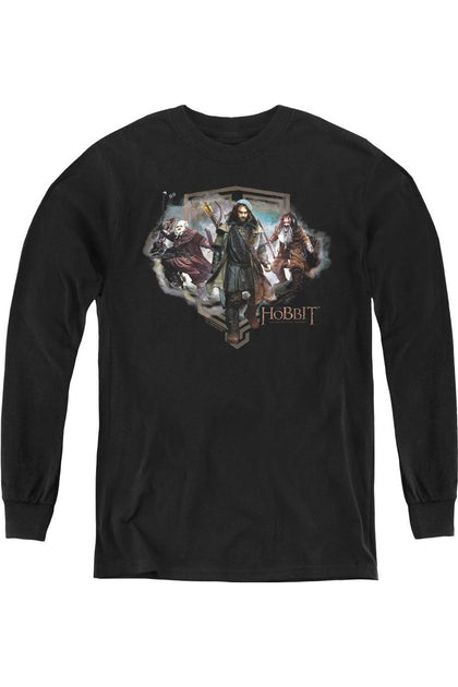 Gildan The Hobbit Three Dwarves Jugend Langarmshirt Schwarz Large 2